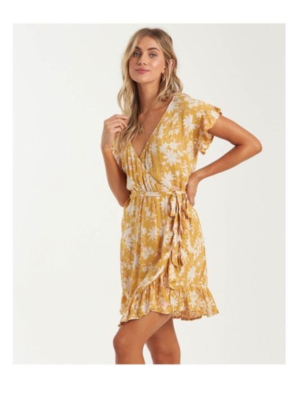 Billabong Wrap and Roll Dress Yellow